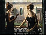 Fabian Perez Famous Paintings - Balcony At Buenos Aires IV